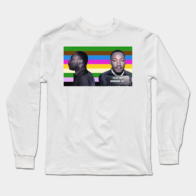 Celebrity Mug Shot: Dr. Martin Luther King Edition Long Sleeve T-Shirt by Xanaduriffic